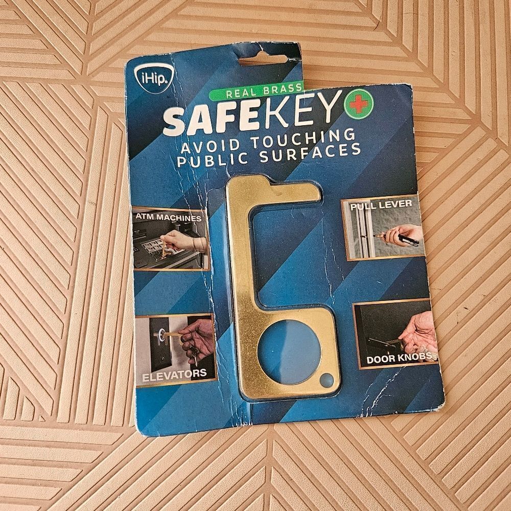 iHip Safe Key Real Brass Avoid Touching Public Surfaces Golden Color